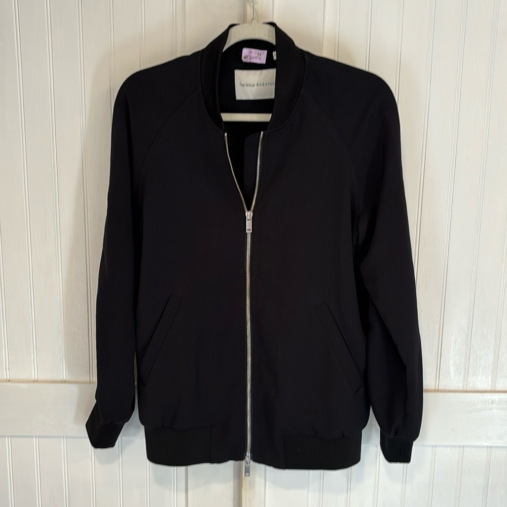 The Group Babaton black, bomber style zipped jacket size S